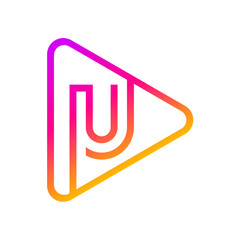 Letter U Multimedia and Play logo design