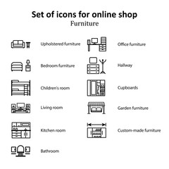 a set of pictures of different furniture sections Online Store