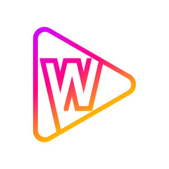 Letter W Multimedia and Play logo design
