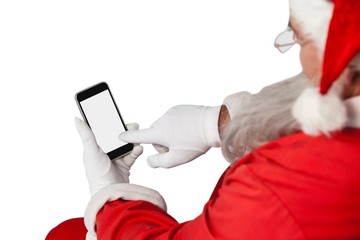 Santa claus using mobile phone