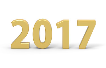 New Year 2017 type, 3d rendering