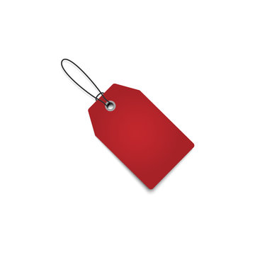 Red Tag With Curl Effect And White List, At Transparent Effect Background  Фотография, картинки, изображения и сток-фотография без роялти. Image  101208619
