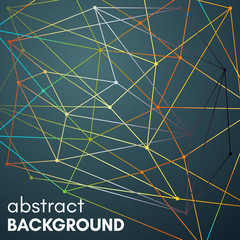 Polygonal background with molecular connection. Molecule and communication background. Geometric background. 
