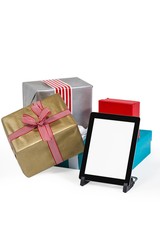 Christmas presents with digital tablet