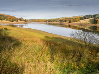 Errwood Reservoir in Autumn, Goyt Valley; Peak District; uk