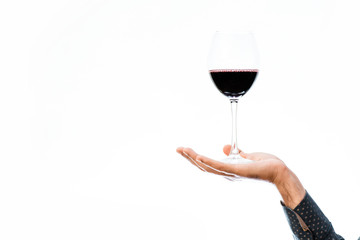 male hand with wine