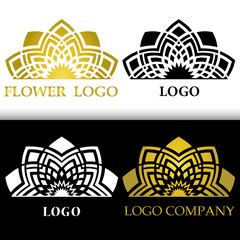 Naklejka premium Vector graphic stylized floral symbol. Abstract flower for logo