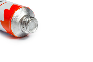 paint in tubes isolated on white