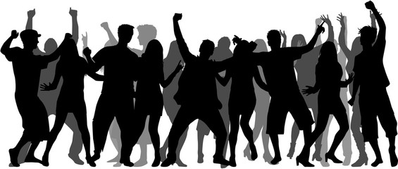 Dancing people silhouettes. - 126235919