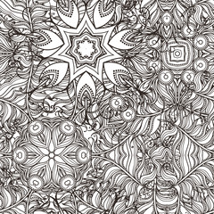 Seamless circle pattern. Mandala design. Vintage decorative element.