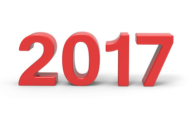 New Year 2017 type, 3d rendering