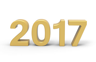 New Year 2017 type, 3d rendering