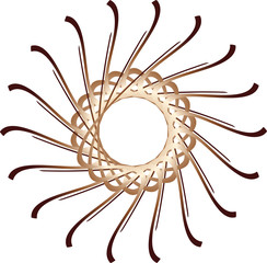 Gold Bronze Metallic spiral round circle abstract vector design