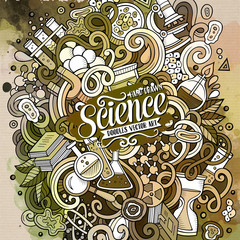 Cartoon cute doodles Science illustration