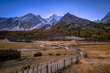 Fototapeta premium Yading national level reserve in Daocheng County, in the southwest of Sichuan Province, China.