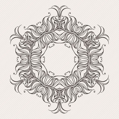 Vector mandala. Mehndi lace tattoo. Art Nouveau weave.