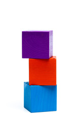 colored children cubes on  white isolated background
