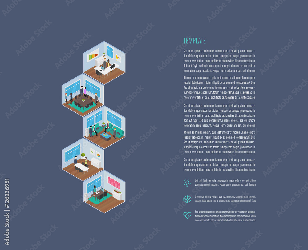 Poster isometric office