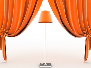 curtains 3d Render Illustration