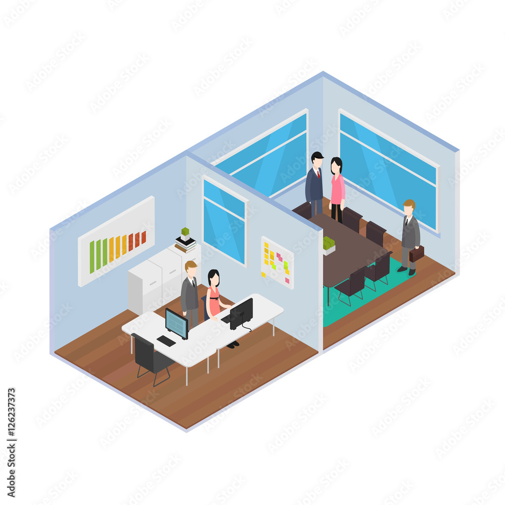 Poster Isometric Office