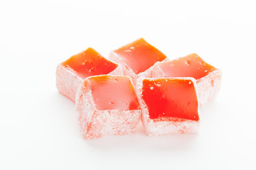 Tasty Turkish delight isolated on white