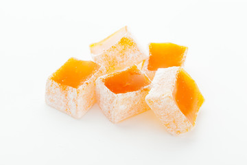 Tasty Turkish delight isolated on white