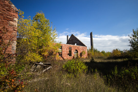 Abandoned Quincy Copper Mine. The abandoned mine is part of the Keweenaw National Historic Park in the Upper Peninsula of Michigan. The sites focus on the history of copper mining. Calumet, Michigan.