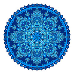 Oriental pattern. Colored round Arabic, Indian, American, Moroccan ethnic ornament such as adult coloring book, batik, t-shirt print. Mandala. Vector illustration.