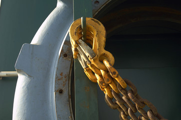 Rusty metal ship chain