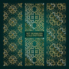 Set of golden lace pattern green