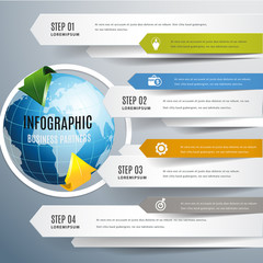 World modern arrow infographic.education and business concept design,can used for banner,infographic,data,presentation business,chart,sign,brochure,leaflet ,web.Vector illustration.