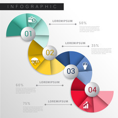 Abstract circle chart infographic element.education and business concept design,can used for banner,infographic,data,presentation business,chart,sign,brochure,leaflet ,web.Vector illustration.