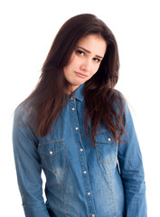 Girl want to cry isolated