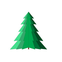 Spruce isolated. Silhouette design green tree on white background. Symbol of winter, decoration and Christmas holiday season. Graphic element. Flat image. Vector illustration