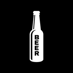 Bottle of beer icon. Beer and pub, bar symbol. UI. Web. Logo. Sign. Flat design. App.Stock