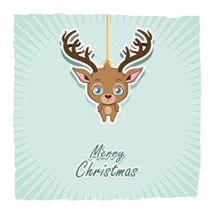 Reindeer garland greeting for Christmas