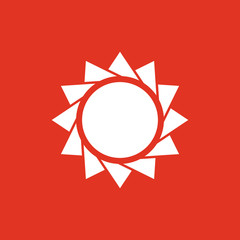 The sun icon. Sunrise and sunshine, weather, sun symbol. UI. Web. Logo. Sign. Flat design. App. Stock