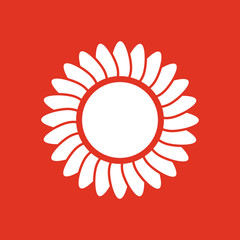 The sunshine icon. Sunrise and sunshine, weather, sun symbol. UI. Web. Logo. Sign. Flat design. App. Stock