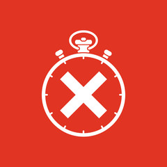 The stopwatch icon.Clock and watch, timer, countdown, stopwatch symbol. UI. Web. Logo. Sign. Flat design. App.