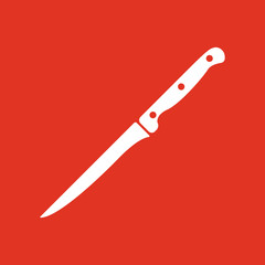 The knife for meat icon. Knife and chef, kitchen symbol.UI. Web. Logo. Sign. Flat design. App.