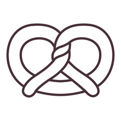 Pretzel silhouette icon. Bakery shop traditional and product theme. Isolated design. Vector illustration