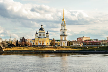 City landscape. Country Russia, Rybinsk, embankment of the Volga 