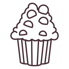 Muffin silhouette icon. Bakery shop traditional and product theme. Isolated design. Vector illustration