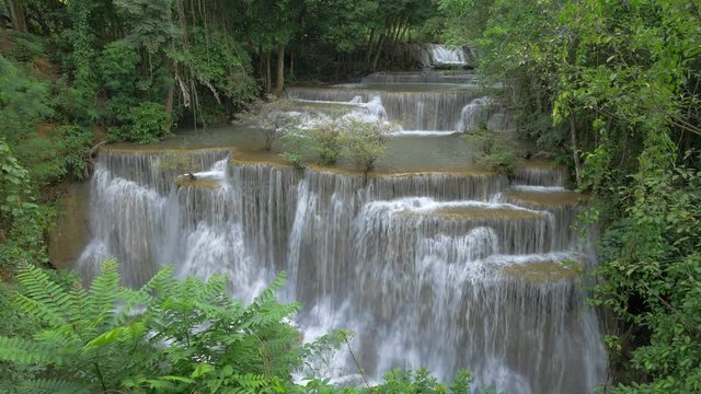 Deep forest Waterfall in Kanchanaburi, Thailand 
