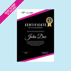 Elegant Certificate decorated template shapes and lines vector portrait