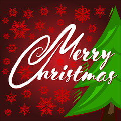 Christmas Greeting Card. Merry Christmas lettering