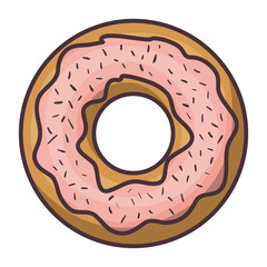 Donut icon. Bakery shop traditional and product theme. Isolated design. Vector illustration