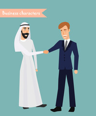 Fototapeta premium Cartoon businessman poses.