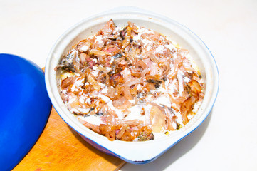 Fish stew in a baking dish