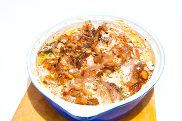 Fish stew in a baking dish